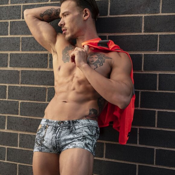 Dirty Denim Mini Short For Men - Picture 3 of 6